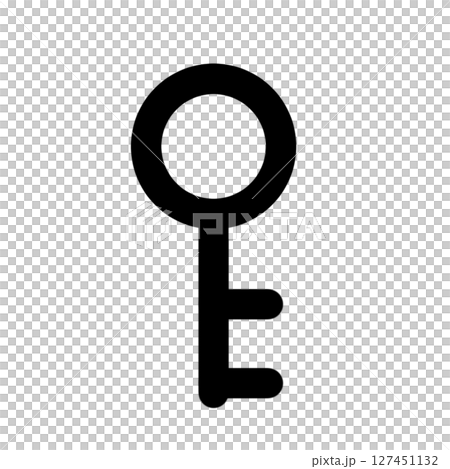 Monochrome icon illustration of key symbol 127451132