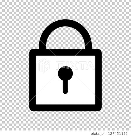 Monochrome icon illustration of a locked key symbol 127451133