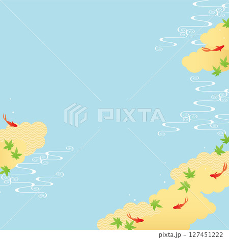 夏の和風背景（金魚）2025-13ベク 127451222