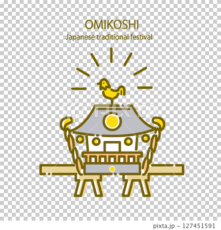 A simple and stylish illustration of a portable shrine 127451591