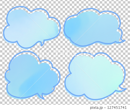 Blue speech bubble set 127451741