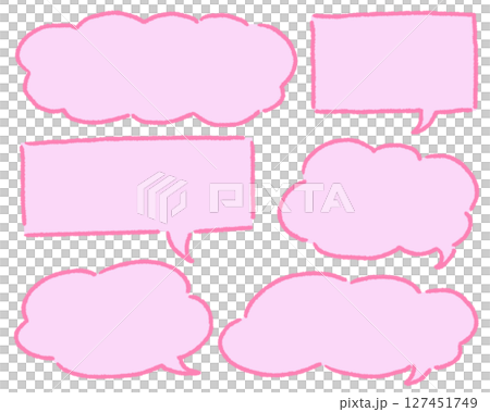 手繪氣泡集_粉紅色線條 手繪氣泡集_粉紅色線條 127451749