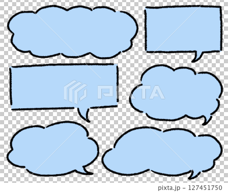 手繪氣泡集_藍色 127451750