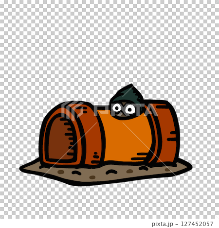 Illustration of an aquarium clay pipe and snail Illustration of an aquarium clay pipe and snail 127452057