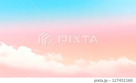 abstract background with clouds, vertical background showcasing a soft pastel sky with a beautiful gradient of colors, transitioning from light blue at the top to delicate pink and peach tones towards 127452160