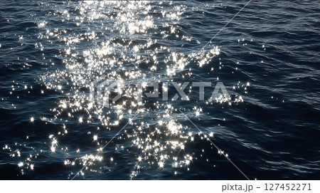 深い海にきらめく太陽の反射 127452271