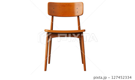 A simple wooden chair sits alone in a classroom, created with AI, PNG A simple wooden chair sits alone in a classroom, created with AI, PNG 127452334