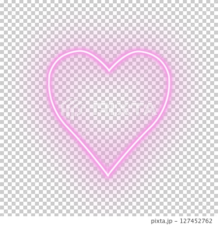 ふんわり光るネオンなハート ふんわり光るネオンなハート 127452762