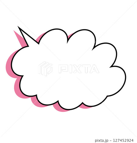シンプルな吹き出しのイラスト　もこもこ 127452924