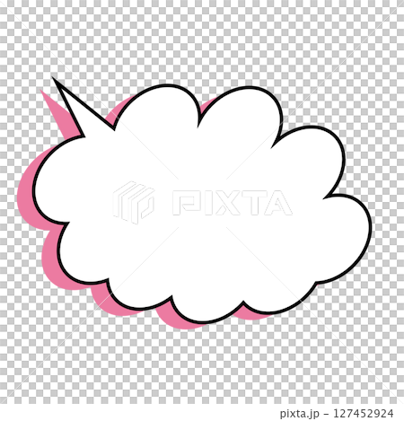 シンプルな吹き出しのイラスト　もこもこ 127452924