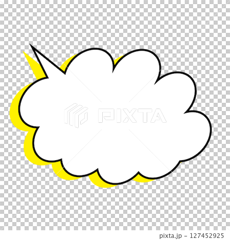 シンプルな吹き出しのイラスト　もこもこ 127452925