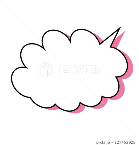 シンプルな吹き出しのイラスト　もこもこ 127452929