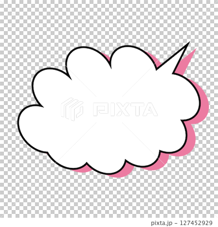 シンプルな吹き出しのイラスト　もこもこ 127452929
