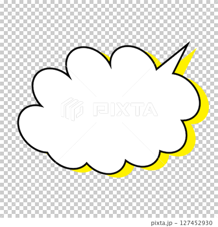 シンプルな吹き出しのイラスト もこもこ シンプルな吹き出しのイラスト もこもこ 127452930