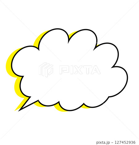 シンプルな吹き出しのイラスト　もこもこ 127452936