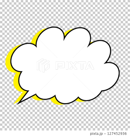 シンプルな吹き出しのイラスト　もこもこ 127452936