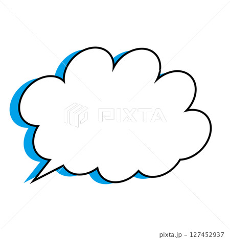 シンプルな吹き出しのイラスト　もこもこ 127452937