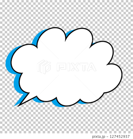 シンプルな吹き出しのイラスト　もこもこ 127452937