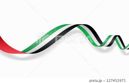United Arab Emirates flag wavy abstract background. Vector illustration. 127452971