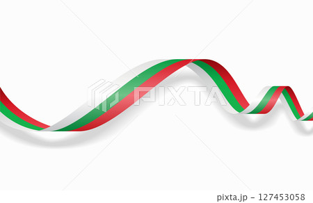 Bulgarian flag wavy abstract background. Vector illustration. 127453058