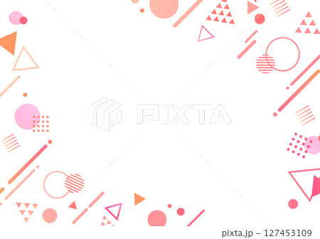 かわいいポップな幾何学背景素材 かわいいポップな幾何学背景素材 127453109