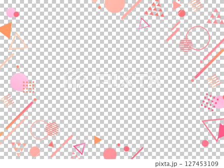 かわいいポップな幾何学背景素材 かわいいポップな幾何学背景素材 127453109
