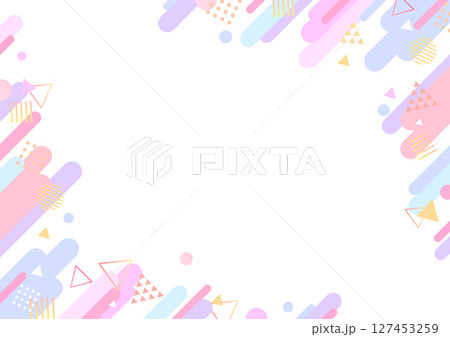かわいいポップな幾何学背景素材 127453259