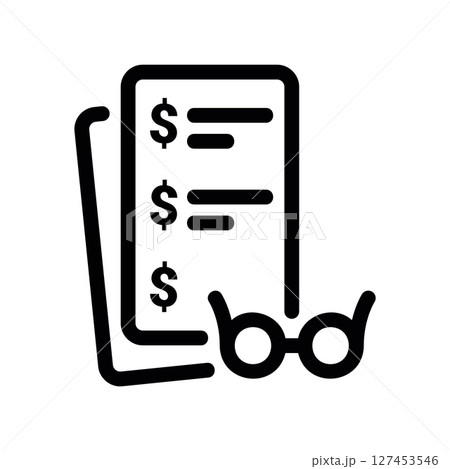 Simple vector icon money report Simple vector icon money report 127453546