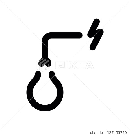 Simple vector icon light bulb, wiring 127453750