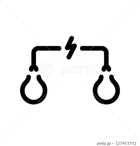 Simple vector icon light bulb, wiring Simple vector icon light bulb, wiring 127453752