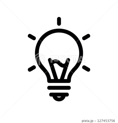 Simple vector icon light bulb Simple vector icon light bulb 127453756
