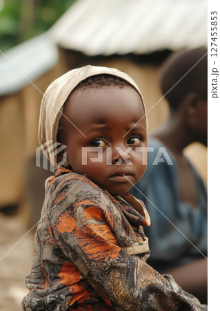 portrait child expression shirt gaze hint 127455853