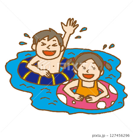 浮き輪と子供 127456296