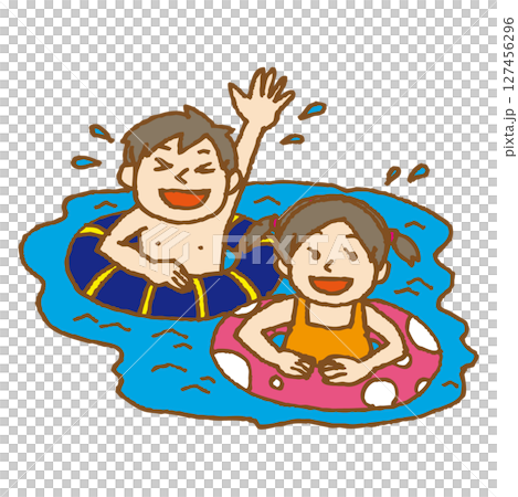 浮き輪と子供 127456296