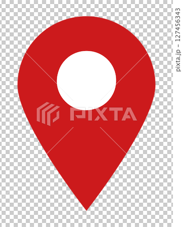 イラスト素材：マップのピン　ベクター　赤　red pin point. pin location 127456343