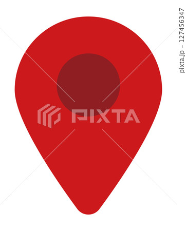 イラスト素材：マップのピン　ベクター　赤　red pin point. pin location 127456347