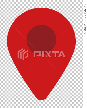 イラスト素材：マップのピン　ベクター　赤　red pin point. pin location 127456347