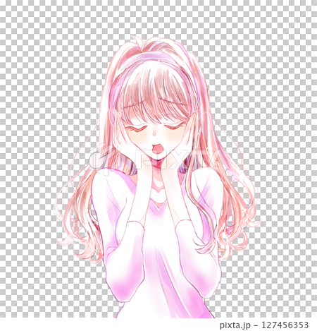 困る女性　溜息 127456353