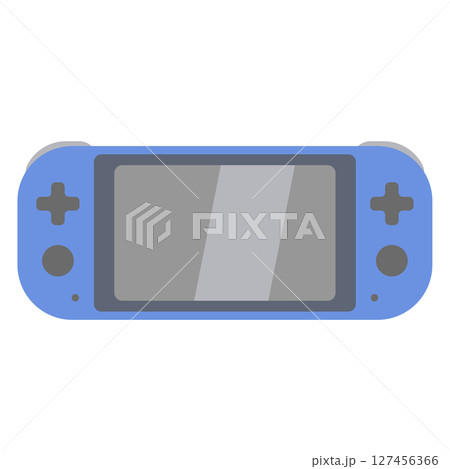 青い携帯ゲーム機 127456366