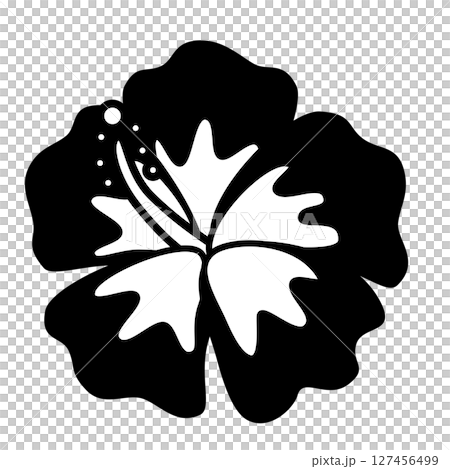 シンプルなハイビスカスのイラスト 127456499
