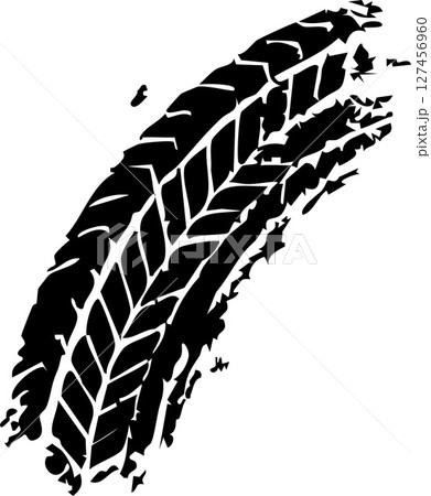 Curved Tire Skid Mark with Texture 127456960