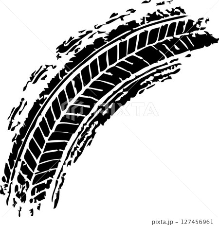 Circular Tire Track Mark - Top View 127456961