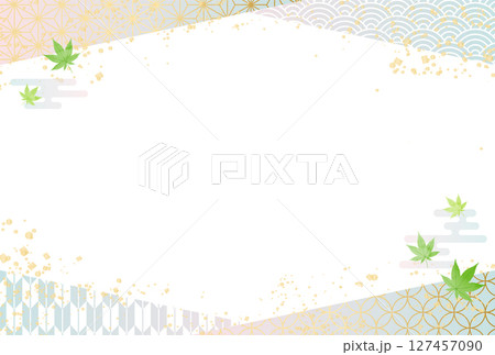 夏 お中元 暑中見舞い 水色 和柄 背景 127457090