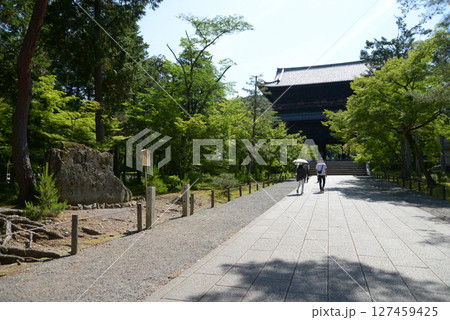 新緑の南禅寺　参道と三門　京都市左京区 127459425