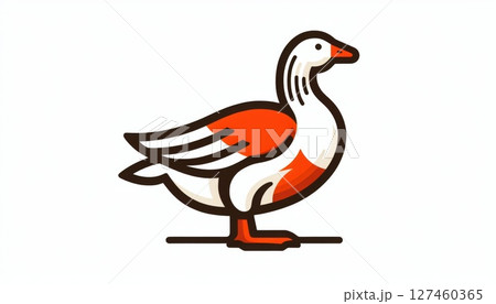 Orange and White Goose Illustration 127460365
