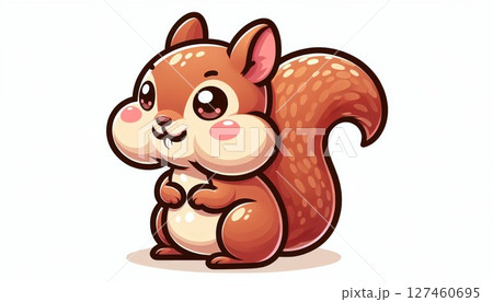 Cute Brown Cartoon Squirrel Illustration 127460695