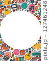 Creative Background Design Filled With Artistic Tools and Playful Doodles for Use in Various Projects. 127461248