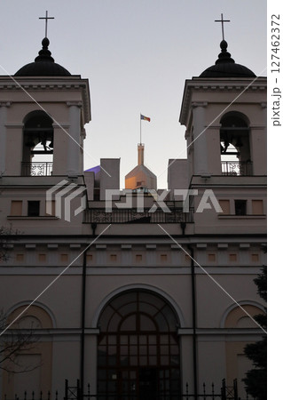 The flag on the Presidential Palace. The flag on the Presidential Palace. 127462372