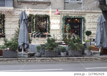 An urban landscape with old and modern buildings. An urban landscape with old and modern buildings. 127462429