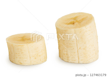 peeled banana isolated on white background 127463179
